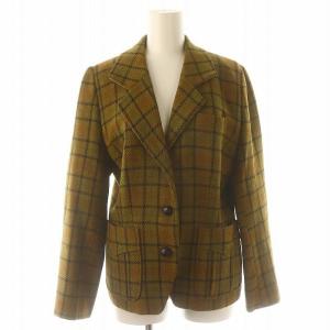 Lois CRAYON セットアップ 上下 テーラードジャケット タイトスカート ミモレ ロング チェック ウール M カーキブラウン