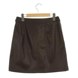 Diagram GRACE CONTINENTAL 23AW エコレザースカート ミニ 台形 ストレッチ 38 茶 ブラウン