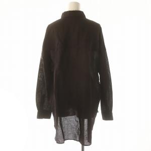 Spick&Span 23AW HEMPローンルーズシャツ ブラウス 長袖 前開き 茶 ブラウン