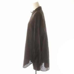 Spick&Span 23AW HEMPローンルーズシャツ ブラウス 長袖 前開き 茶 ブラウン