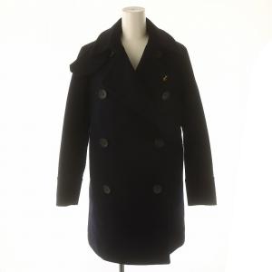 ウールダブルボタンコート アウター 38 濃紺 ダークネイビー /DF OS