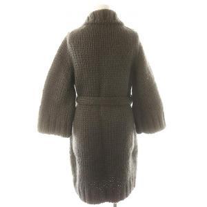 Bilitis dix-sept ans チャンキーニットガウンカーディガン ロング リボンベルト付き グレー /DF OS