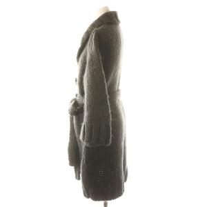 Bilitis dix-sept ans チャンキーニットガウンカーディガン ロング リボンベルト付き グレー /DF OS