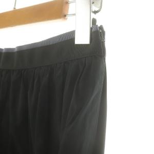 ANAYI 22SS タフタティアードギャザースカート フレアスカート ロング 36 黒 ブラック ブルーグレー /ES