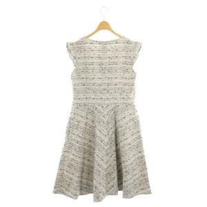 TISSUE ツイードノースリーブワンピース ロング リボン ビジュー 38  