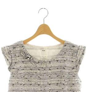 TISSUE ツイードノースリーブワンピース ロング リボン ビジュー 38  