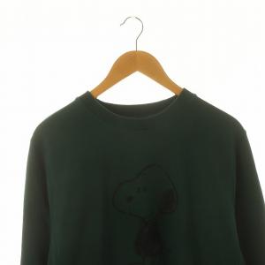 Brooks Brothers × ピーナッツ PEANUTS スウェットシャツ カットソー 長袖 プリント S 緑 グリーン 黒 ブラック
