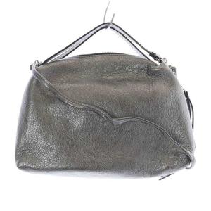 ALIFA M バッグ ハンドバッグ ショルダーバッグ 2way レザー シルバー色 /SR21