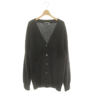 22AW スロートニットカーディガン 長袖 Vネック フロントボタン ウール F チャコールグレー /YQ