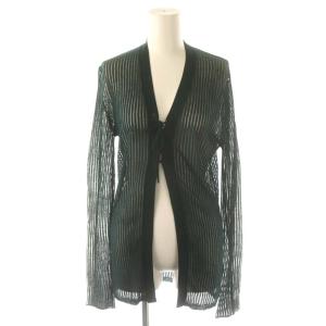 24AW Semi long sheer tops トップス カーディガン ニット レースアップ 長袖