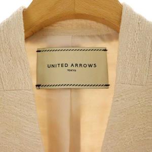 UNITED ARROWS SLAB ノーラペル ジャケット ノーカラージャケット 1B 背抜き 36 ベージュ