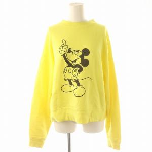 ミッキープリントスウェット×Disney トレーナー パーカー 長袖 プルオーバー クルーネック コットン