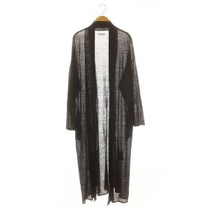 24SS Leeway Sheer ロングカーディガン ニット 長袖 シアー リネン 茶 ブラウン /DO