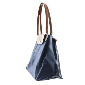 Longchamp ル プリアージュ オリジナル L ショルダーバッグ トート 折りたたみ可能 リサイクルキャンバス レザー 紺 ネイビー L1899089P68