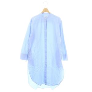 マイスタンダード MY STANDARD 22SS CANCLINI チュニック シャツ 長袖 バンドカラー 38 青 ブルー