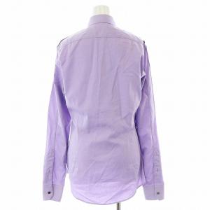 GUCCI エポレット付き シャツ カジュアル 長袖 ステンカラー 紫 パープル