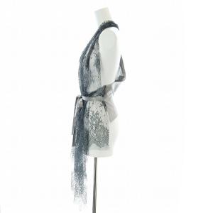 L'Appartement レース ロングジレ ベスト 前開きトッパー グレー