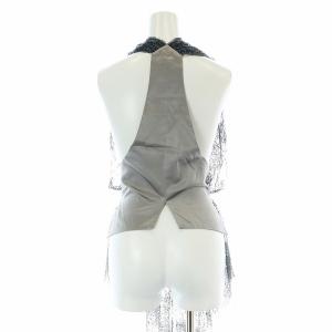 L'Appartement レース ロングジレ ベスト 前開きトッパー グレー