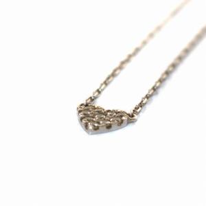 AHKAH ハートパヴェ ネックレス K18WG ダイヤ0.05ct 1.29g