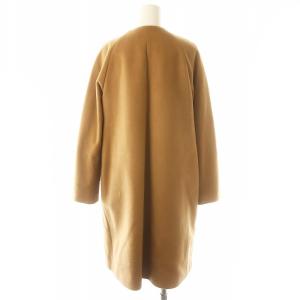 GRACE CONTINENTAL ボリュームファー付きコート ノーカラーコート アウター ロング フォックスファー 36 キャメル /ES