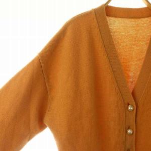 GRACE CONTINENTAL エコパールボタンニットカーディガン カシミヤ混 長袖 36 ベージュ