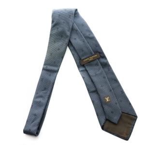 LOUIS VUITTON ネクタイ レギュラータイ 絹 シルク モノグラム イタリア製 紺 ネイビー