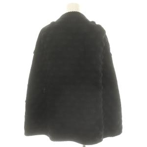 PRADA カシミヤ混 ジップアップ ニットポンチョ 44 黒 ブラック