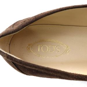 TOD'S ケイト ローファー スエード メタルチェーン 34 21cm 茶 ブラウン