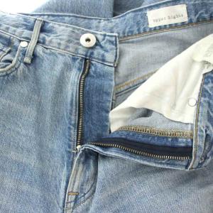 upper hights THE NIECE ハイライズストレート デニムパンツ ジーンズ ダメージ加工 22 青 ブルー