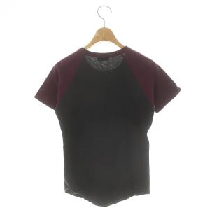 HYSTERIC GLAMOUR ラグランカットソー Tシャツ ロゴ 半袖 F 紫 パープル ダークグレー