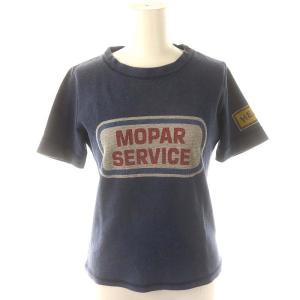 プリント カットソー ロゴ 半袖 F 紺 ネイビー マルチカラー