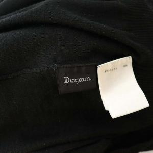 Diagram GRACE CONTINENTAL シアーギャザーニット カーディガン 七分袖 Vネック 36 黒 ブラック