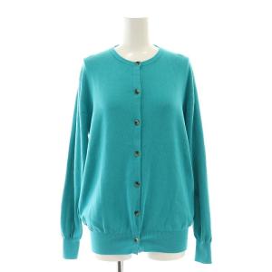 クルーネックカーディガン ニット 長袖 ターコイズブルー