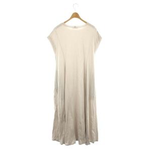 ADORE 23SS ファインスムースワンピース ロング フレンチスリーブ 38 ライトグレージュ