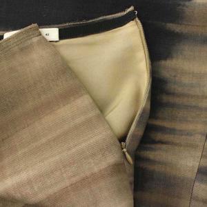 PRADA 総柄 スカート 膝丈 40 黒 ベージュ