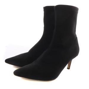 FABIO RUSCONI ショートブーツ ピンヒール スエード ポインテッドトゥ 36 23-23.5cm 黒 ブラック /SR34
