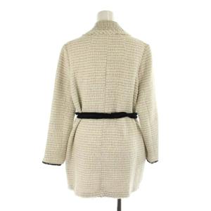 Theory CARSON TWEED CLAIRENE R ジャケット ツイード ベルト付き S 白 黒 ホワイト ブラック