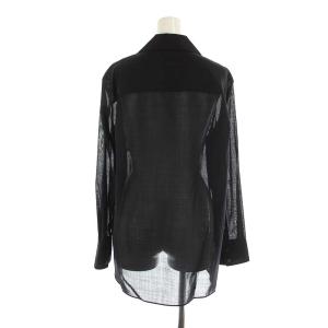 Theory 23SS AIRY SHIRTING NOTCH SHIRT シャツ シアー 長袖 S 黒 ブラック