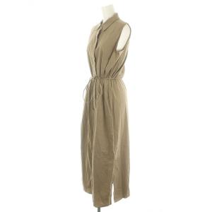 Theory ECO CRUNCH WASH SL SHIRTDRESS シャツワンピース ロング ノースリーブ リネン 2 モカ