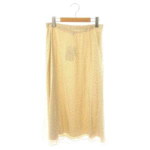 23SS Shuffle Dot Volume Skirt FL スカート ロング フレア ドット シルク 2 ベージュ 黒