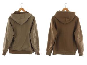 Theory SOLID SWEATSHIRT REV HOODIE パーカー プルオーバー リバーシブル 長袖 XS 茶 ブラウン