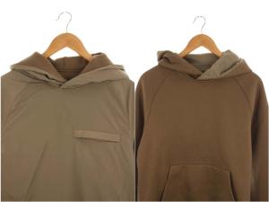 Theory SOLID SWEATSHIRT REV HOODIE パーカー プルオーバー リバーシブル 長袖 XS 茶 ブラウン