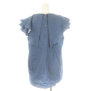 DESIGNWORKS セットアップ 上下 フリルフレンチスリーブブラウス Vネック ストレートパンツ センタープレス ジッパーフライ