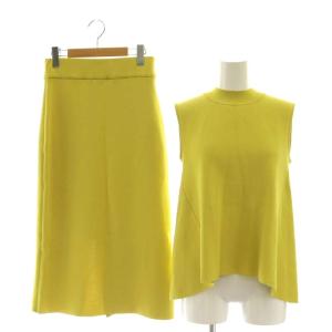 近年モデル セットアップ 上下 サーブルストレッチ ハイネックプルオーバー サマーニット ノースリーブ