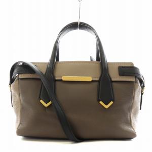 ハンドバッグ ショルダーバッグ 2way レザー 茶 ブラウン 黒 ブラック /AN23 OF