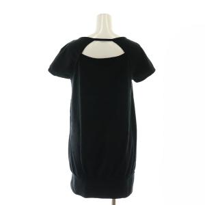 VIVIENNE TAM 半袖カットソー チュニック スクエアネック ドラゴン柄 プリント 0 XS 黒 ブラック