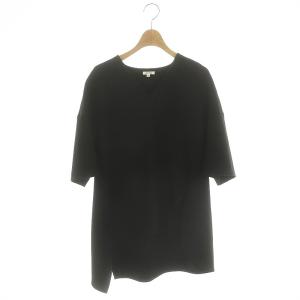 ダブルクロスVネックトップス カットソー 七分袖 チュニック 36 黒 ブラック /DO OS