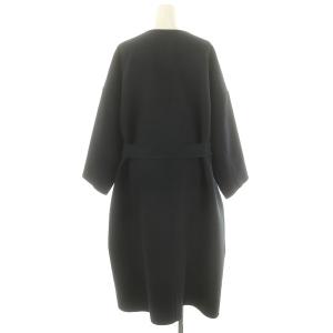 STUNNING LURE 近年モデル スプリング リバーコート ノーカラーコート ロング ボタンレス ベルト付き 1 紺 ネイビー