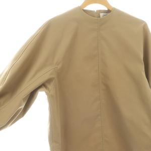 HYKE 23SS 15179 TASLAN TWILL TOP トップス プルオーバーシャツ 長袖 ラウンドスリット 1 ベージュ
