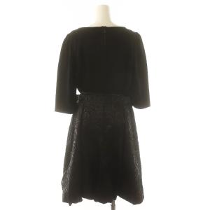 美品 TO BE CHIC ダブルドットプリント ワンピース フリル リボン M 美品 TO BE CHIC ダブルドットプリント ワンピース フリル